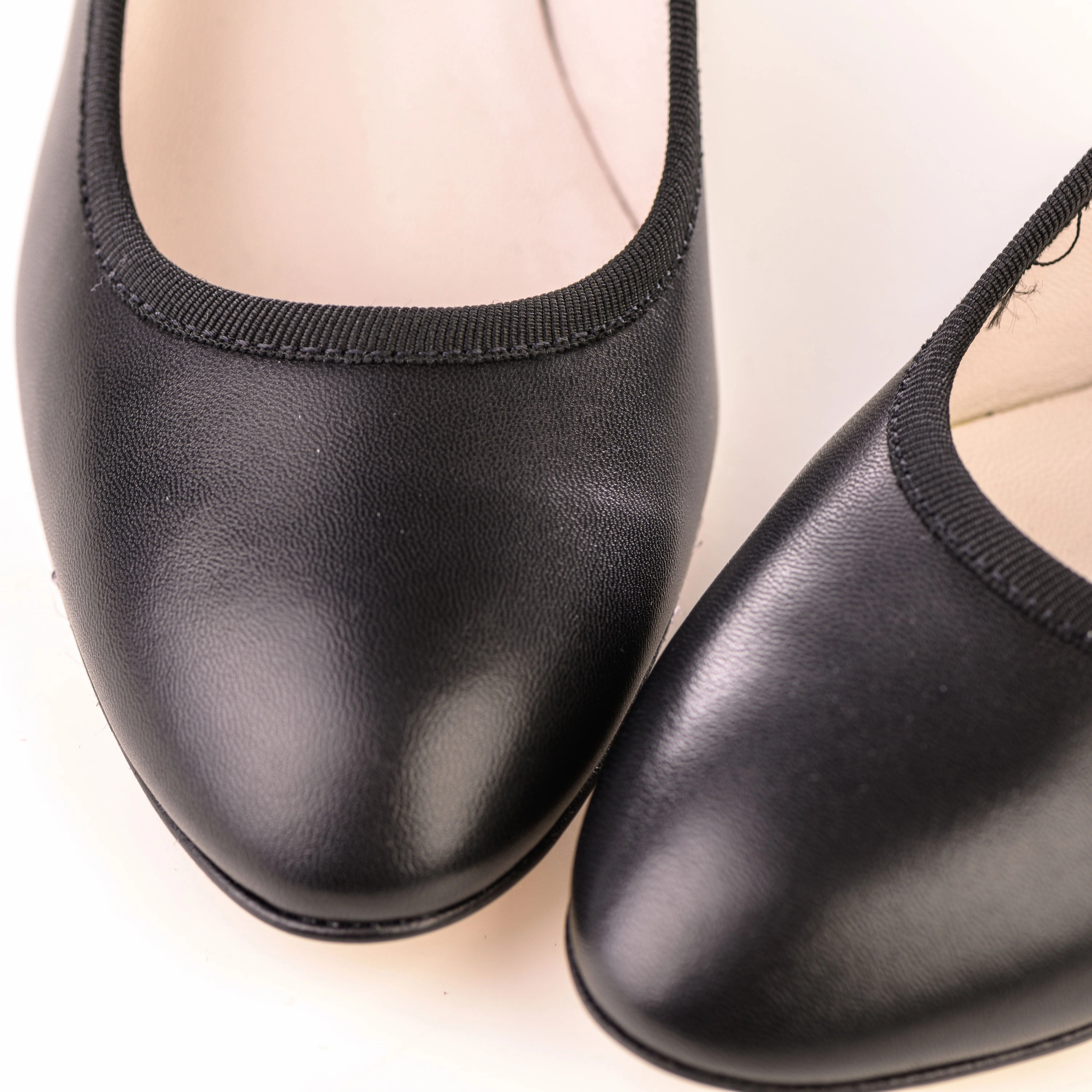 Black leather pump ballet flats with high heel Girls Dress Shoes Size 3