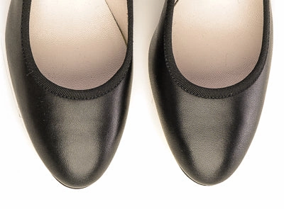 Dress/casual Shoes Black leather pump ballet flats with high heel