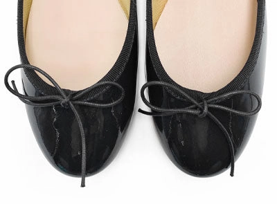 Dress Slingback Shoes Black patent leather ballet flats