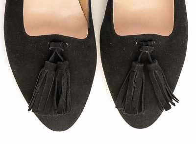 Best Oxford Dress Shoes Black suede moccasins with tassels