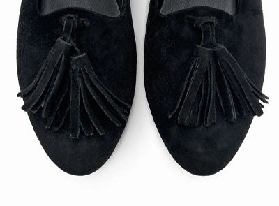 Black suede women moccasins with tassels Tennis Shoes And Dresses