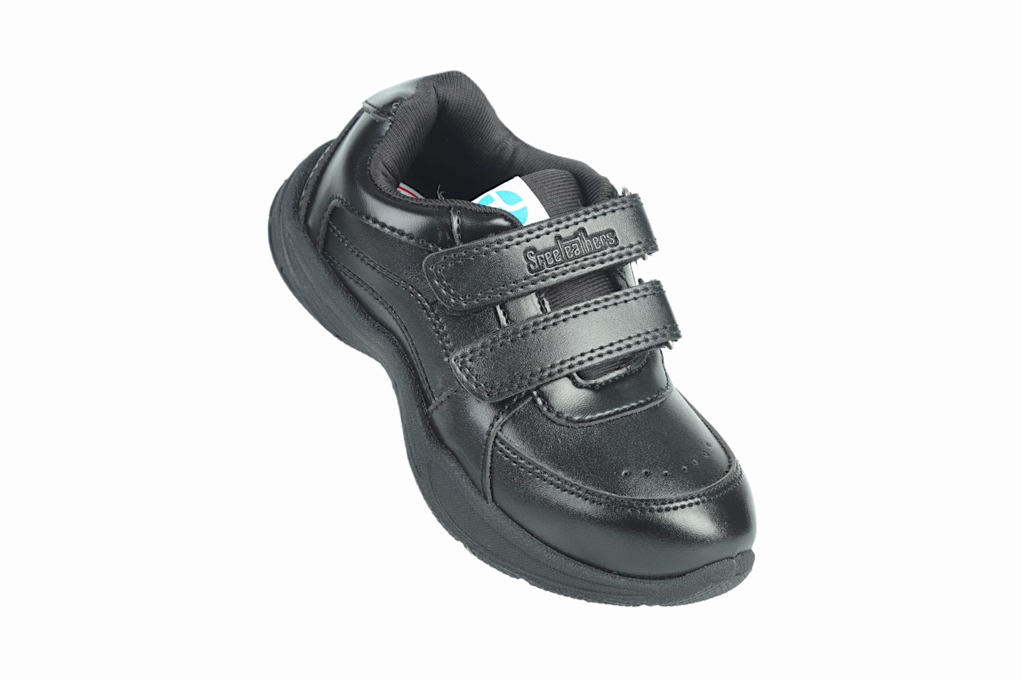 Famous Footwear Boots Black Velcro School Shoes for Kids 57002 (10 to 12 Yrs)