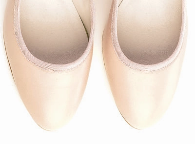 Beige leather pump ballet flats with high heel Mountain Biking Flat Pedal Shoes