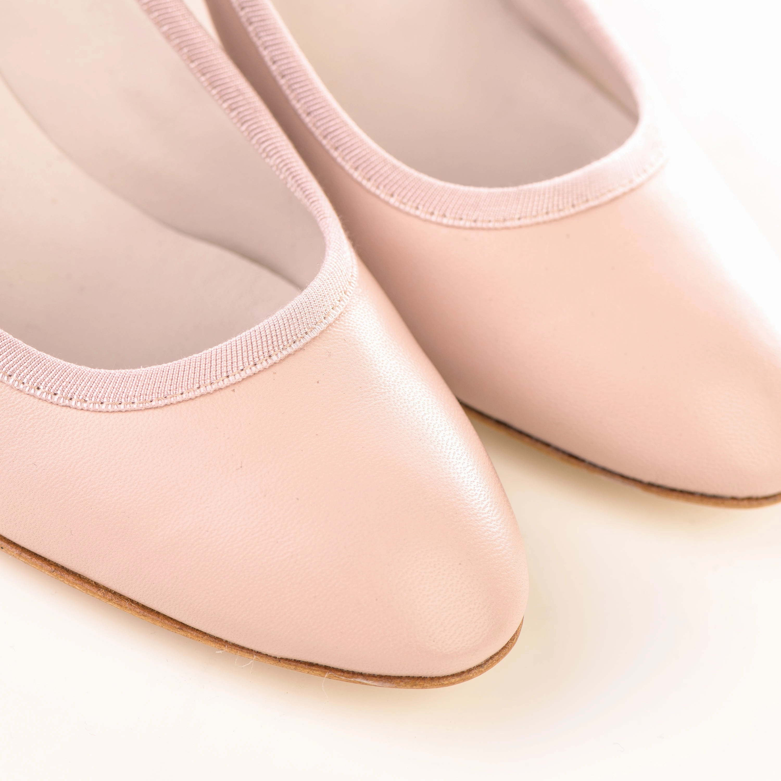 Oxford Shoes Flats Beige leather pump ballet flats with high heel