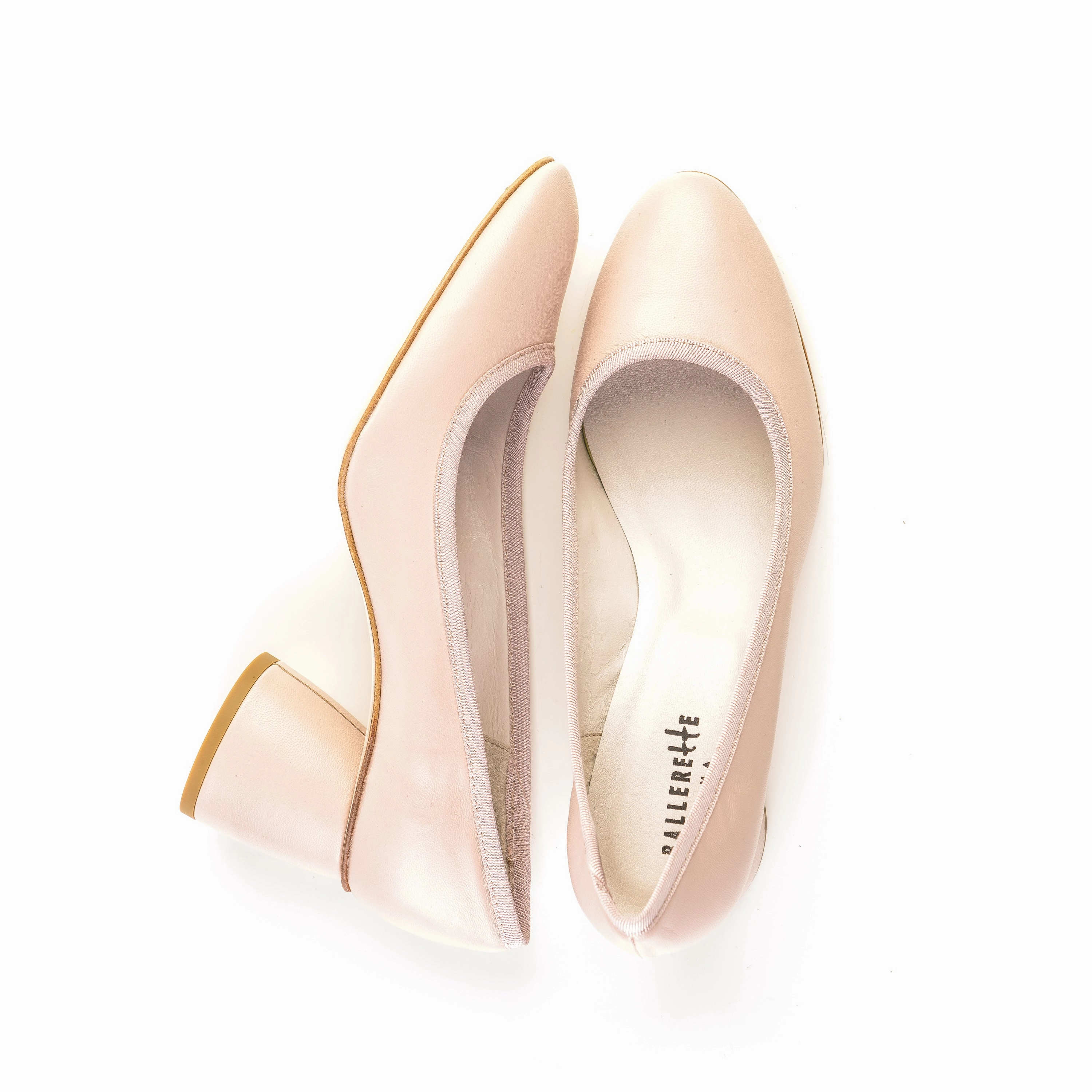 Shoes If You Have Flat Feet Beige leather pump ballet flats with high heel