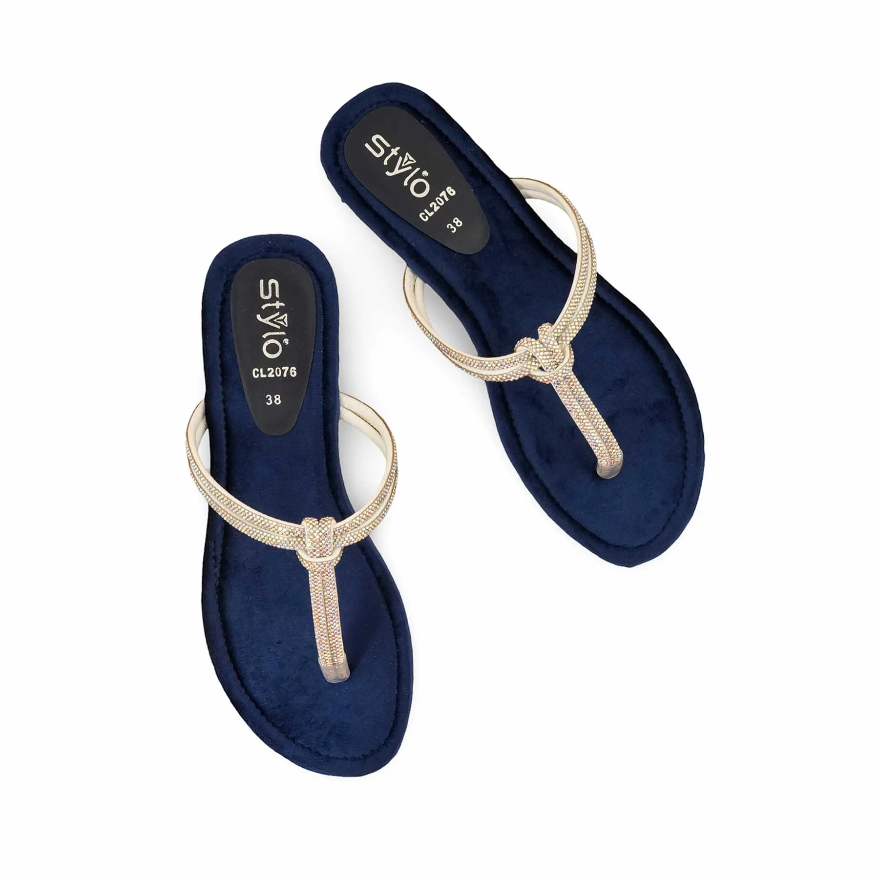 Blue Casual Chappal CL2076 Slippers Cloth