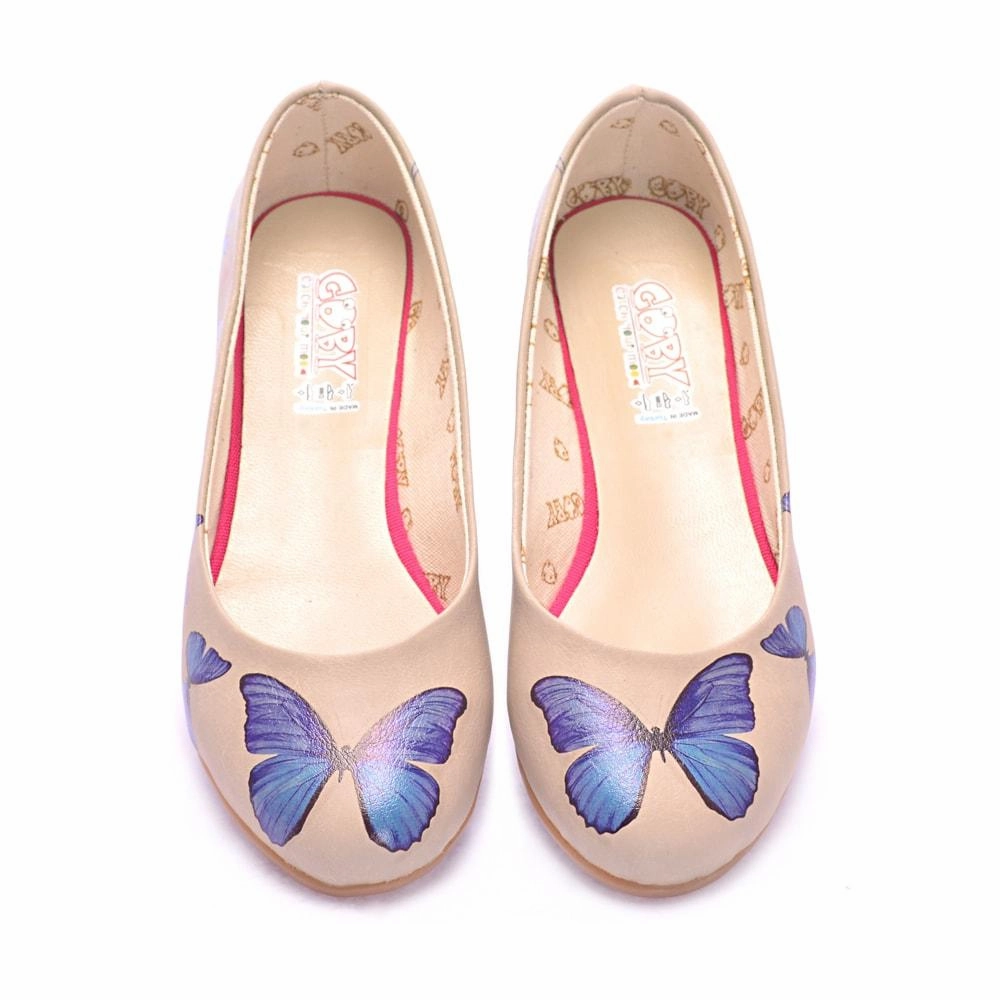 World Step Blue Butterfly Ballerinas Shoes 1000
