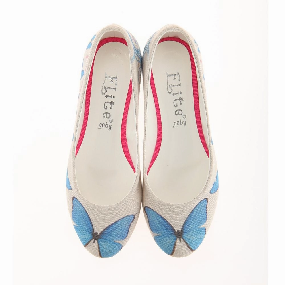 Club Edge Blue Butterfly Ballerinas Shoes 1124