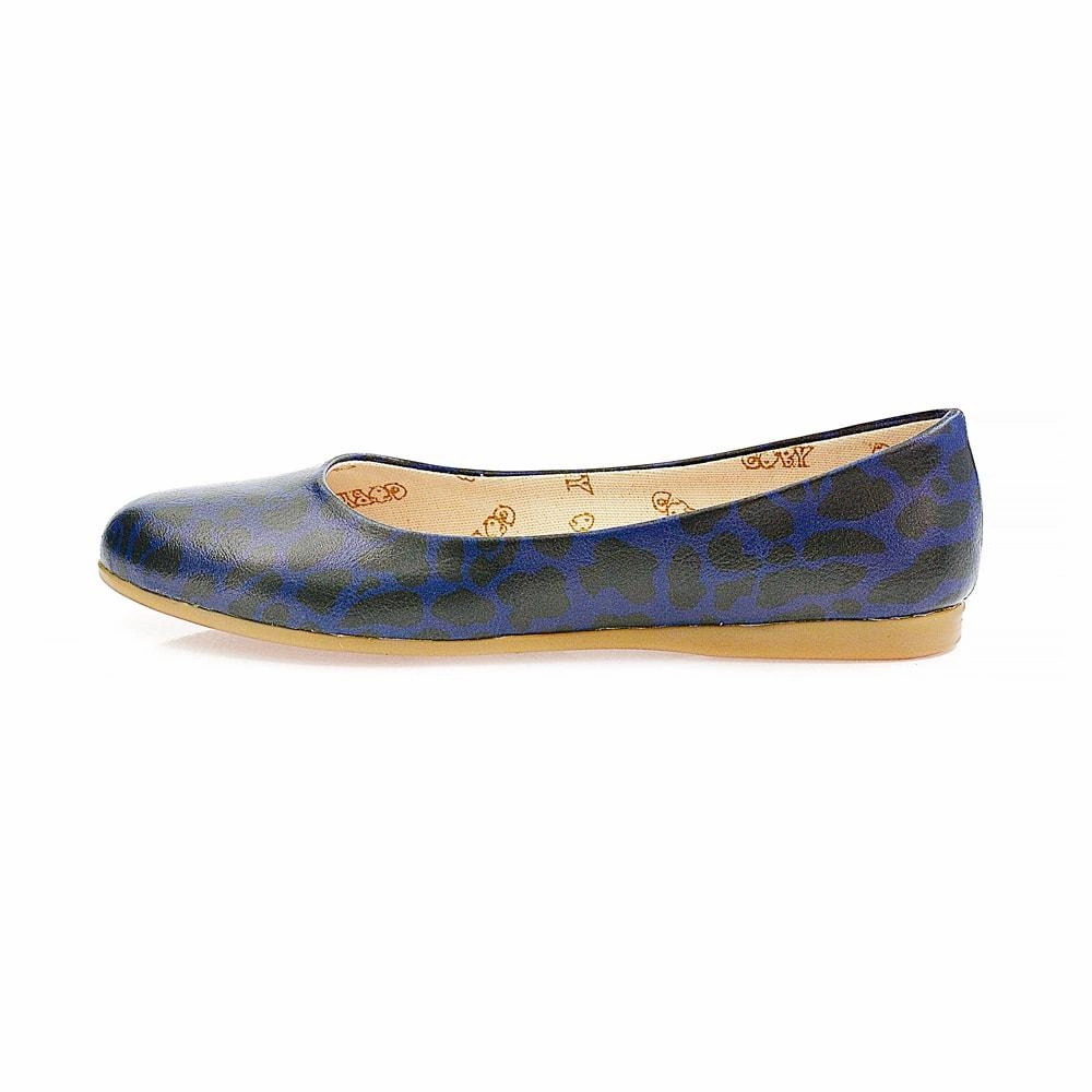 Step Light Autumn Tone Blue Leopard Ballerinas Shoes 2003