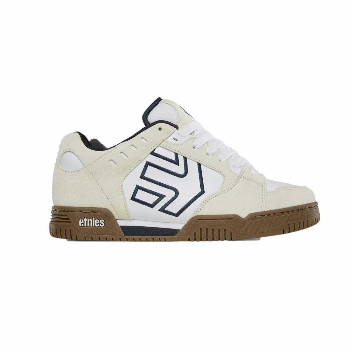 ETNIES 4101000537 153 FAZE MN`S (Medium) White/Navy/Gum Nubuck & Synthetic Skate Shoes Pull Tab