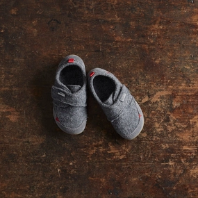 Shaun Slippers Boiled Wool/Suede Slipper Shoe - Grey Melange