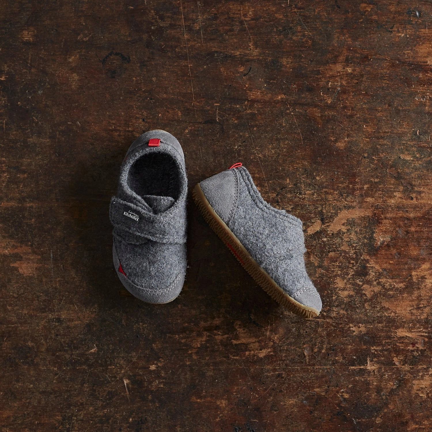 Slippers Metatarsalgia Boiled Wool/Suede Slipper Shoe - Grey Melange