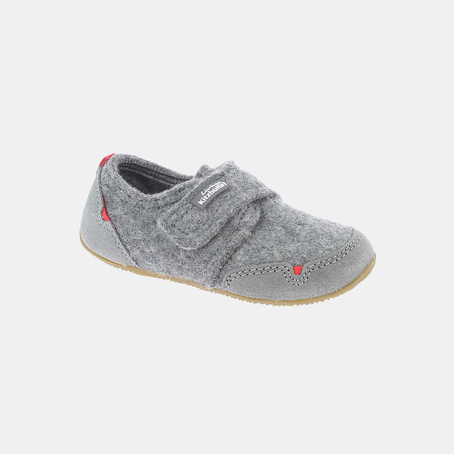 Boiled Wool/Suede Slipper Shoe - Grey Melange Foot Massage Slippers