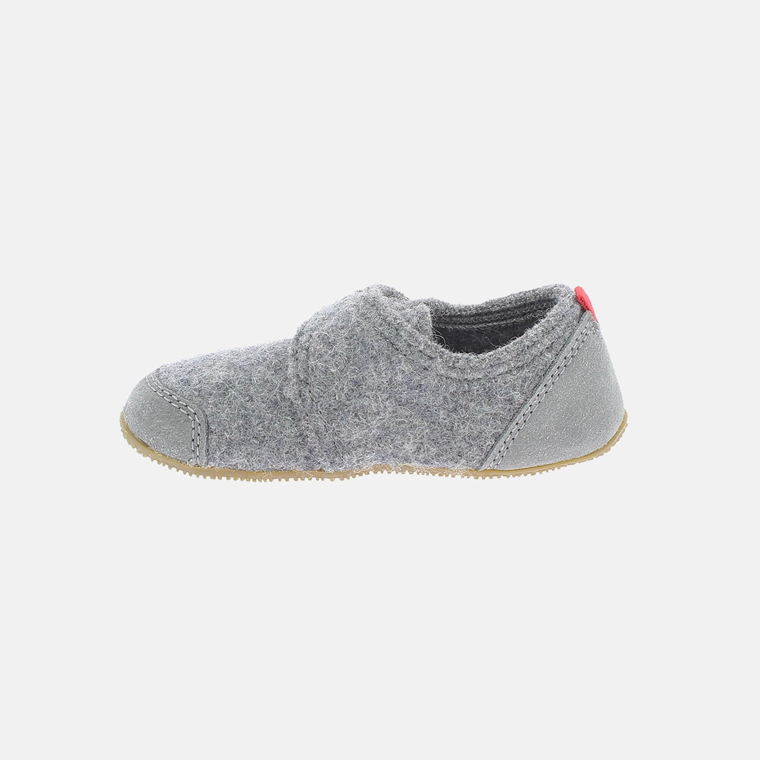 Grandparent Slippers Boiled Wool/Suede Slipper Shoe - Grey Melange