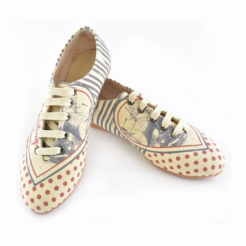 Lace Up Style Fashionable Sailing Ballerinas Shoes SLV036