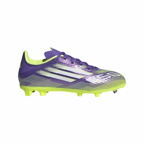 Best Midfielder Soccer Cleats adidas F50 League Firm/Multi-Ground Soccer Cleats Kids -Purple/White/Lemon