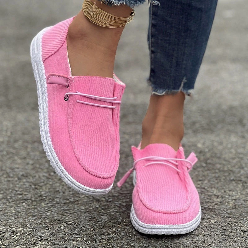 Loafers And Shorts Bootara Large size casual shoes spring and autumn new flat-soled low-top loafers for women