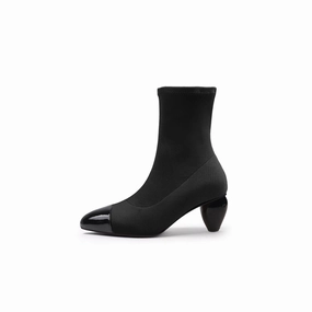 Sock Boots with Spiral Heels Police Boots