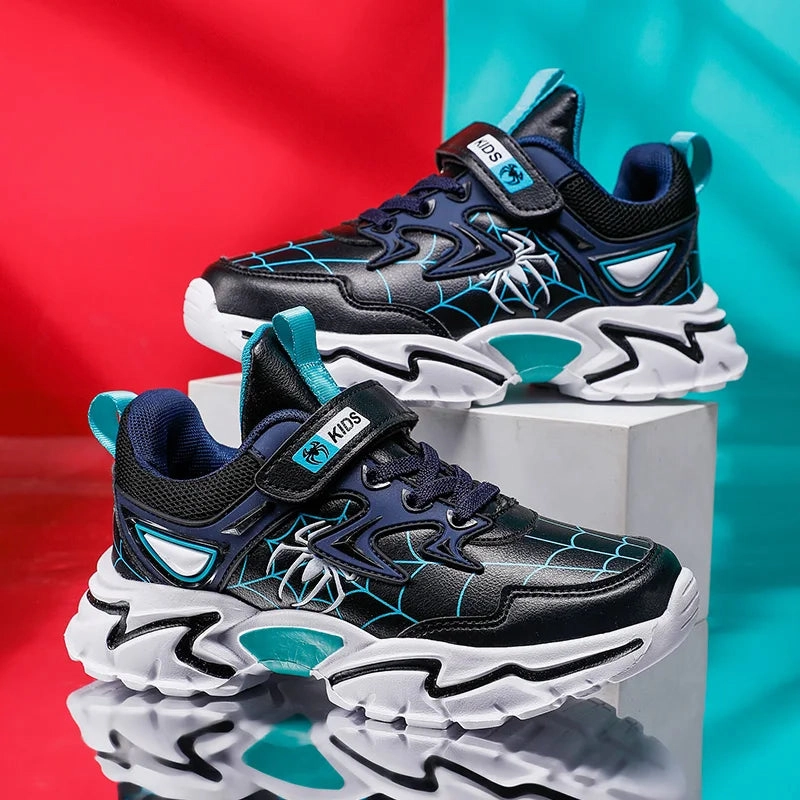 Tennis Shoes Size 11 Brand Kids Cartoon Spider Sneakers Boys Comfortable Sports Shoes Outdoor Non-slip Tennis Shoes Lightweight Casual Running Shoes