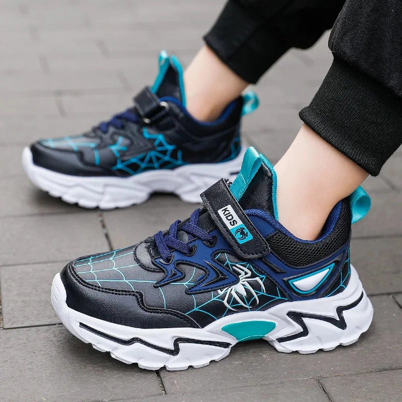 Brand Kids Cartoon Spider Sneakers Boys Comfortable Sports Shoes Outdoor Non-slip Tennis Shoes Lightweight Casual Running Shoes Trending Tennis Shoes
