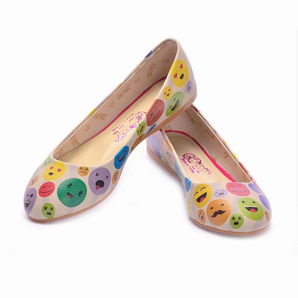 Urban Sleek Street Glow Emoji Ballerinas Shoes 1084