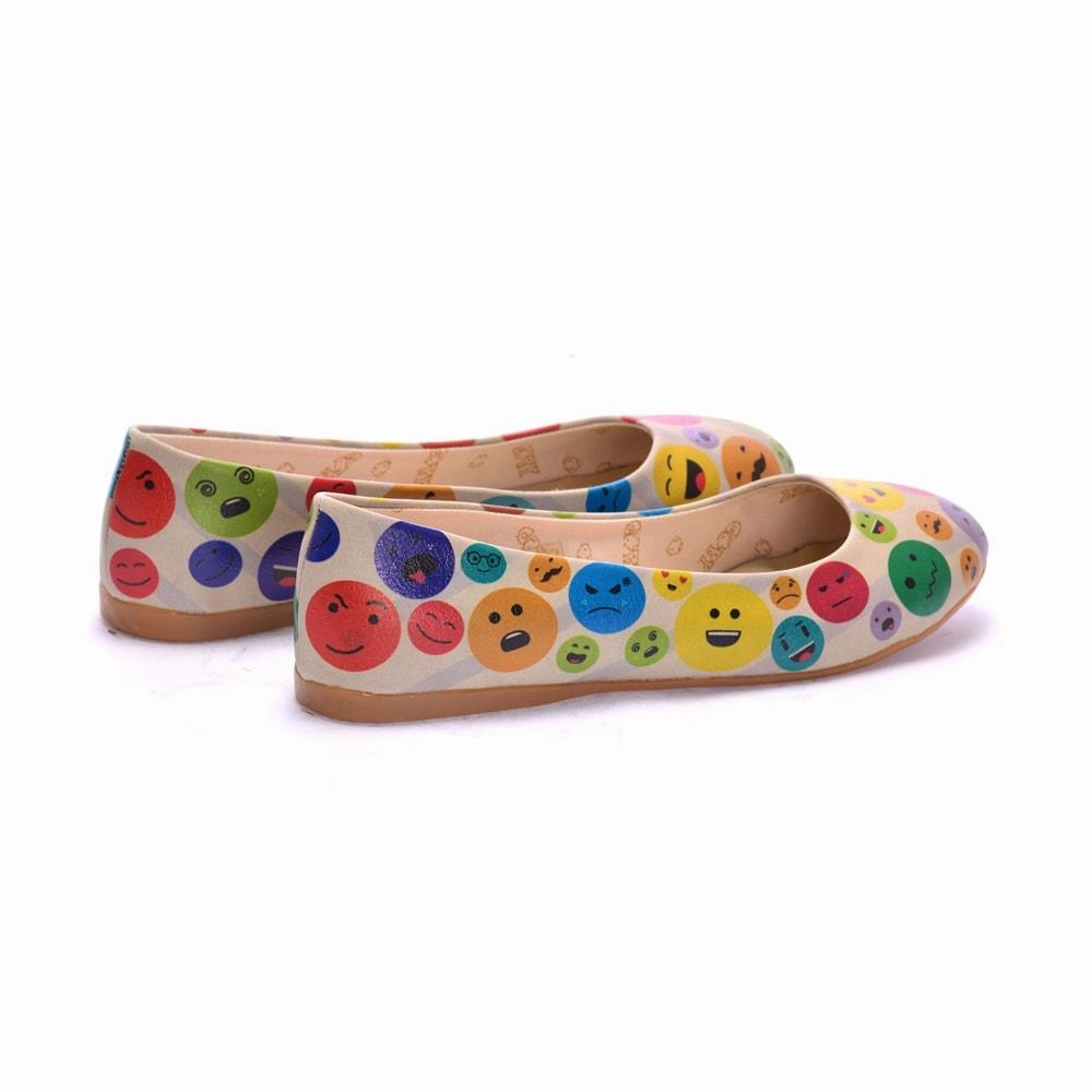 Cross Road Foot Glow Emoji Ballerinas Shoes 1084