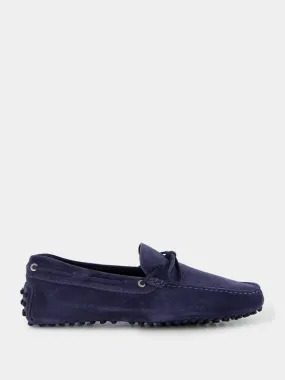 Steel Blue Suede Driving Shoes Comfort Loafers