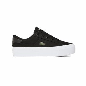 LACOSTE 7-45CFA0012312 ZIANE PLATFORM WMN'S (Medium) Black/White Leather & Synthetic Lifestyle Shoes City Step