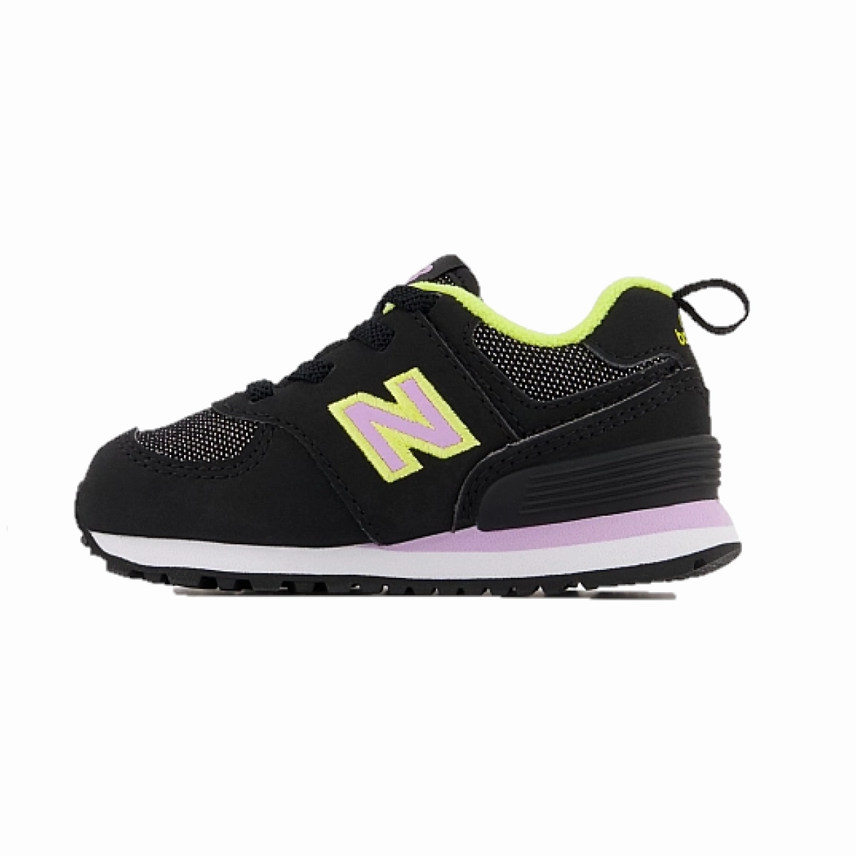 NEW BALANCE ID574FX2 574 BUNGEE LACE INF'S (Wide) Black Synthetic Running Shoes Family Fit