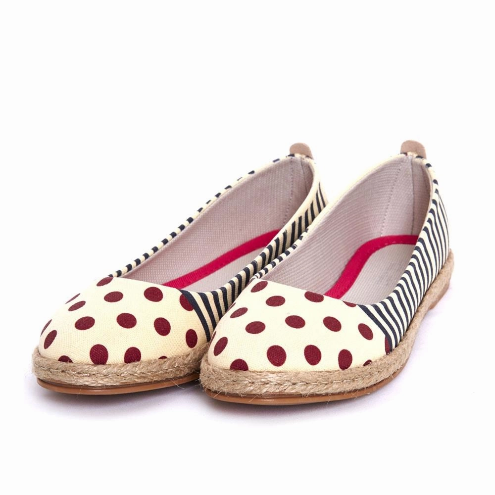 Rapid Motion Step Ahead Striped Dotted Ballerinas Shoes FBR1184