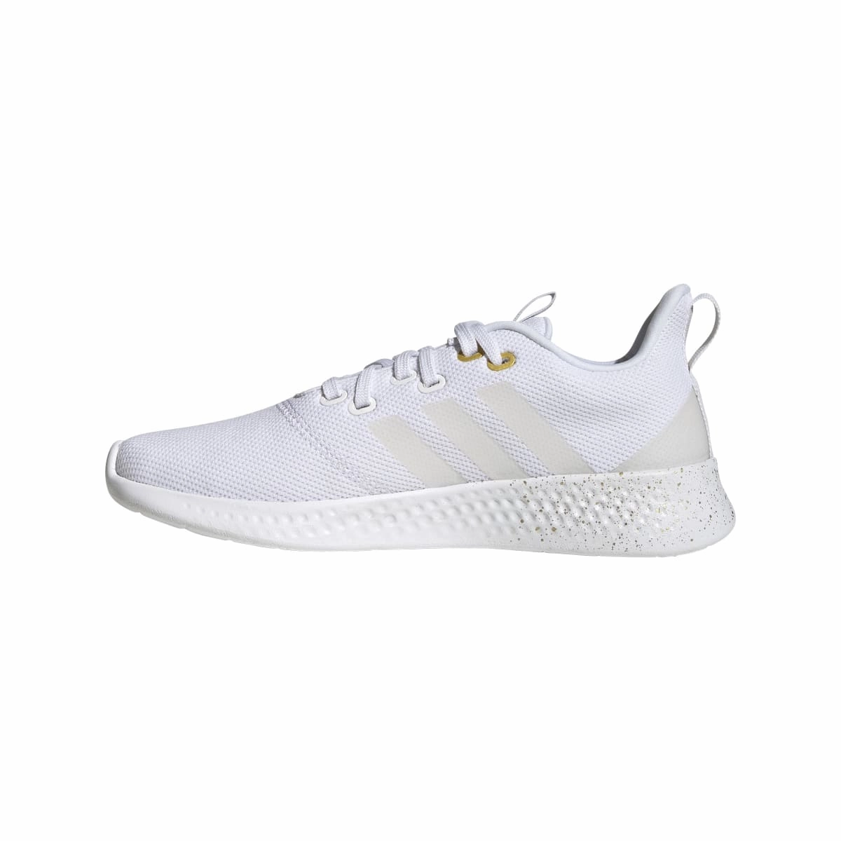 ADIDAS GV8926 PUREMOTION WMN'S (Medium) White/White/Yellow Textile Running Shoes running with a running belt rocker - sole running wear