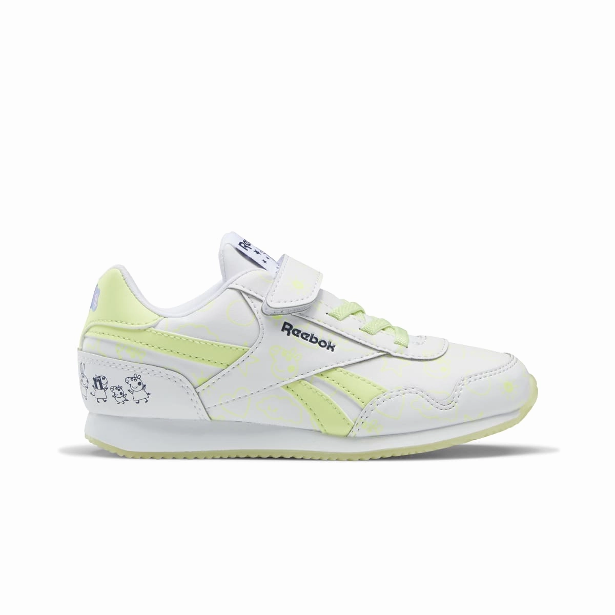 Throw Step REEBOK GZ6490 ROYAL CL JOGGER 3.0 1V YTH'S (Medium) White/Energy Glow/ White Synthetic Lifestyle Shoes