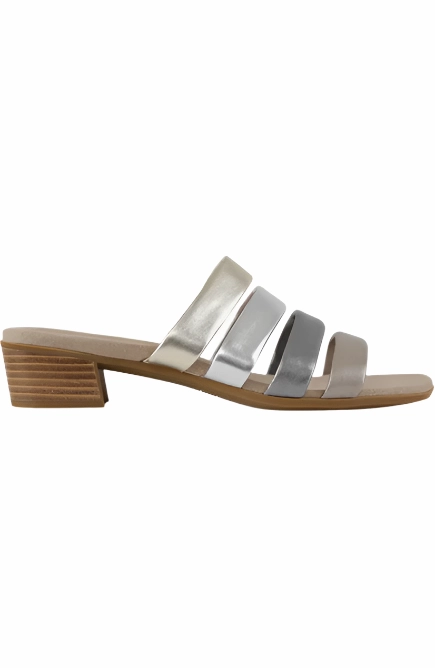 Sandals Halcyon Beach Castries Saint Lucia Munro Women's Adrianne Slide-In Sandal - Taupe Metallic