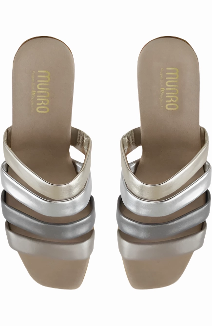 Cobb Hill Sandals Munro Women's Adrianne Slide-In Sandal - Taupe Metallic