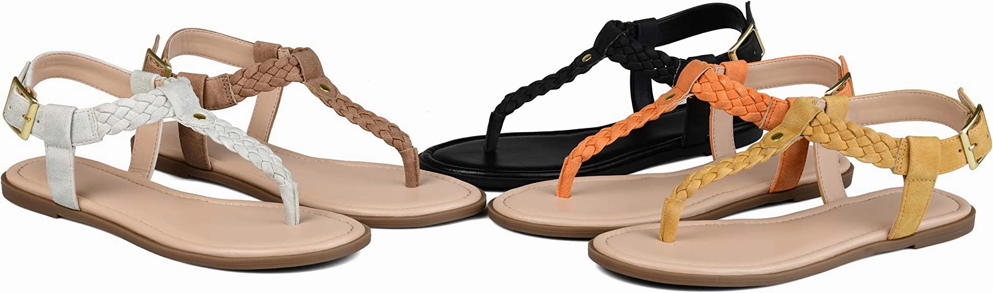 Brinley Co. Womens Braided T-Strap Sandal  Color Grey Size 7M Asics Mountain Shoes