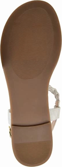 Brinley Co. Womens Braided T-Strap Sandal  Color Grey Size 7M Matteo Berrettini Asics Shoes