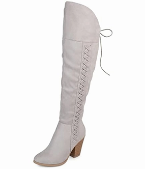 Brinley Co. Womens Spritz Faux Suede Over-The-Knee Boots  Color Gray Adidas Tour 360 22 Golf Shoes