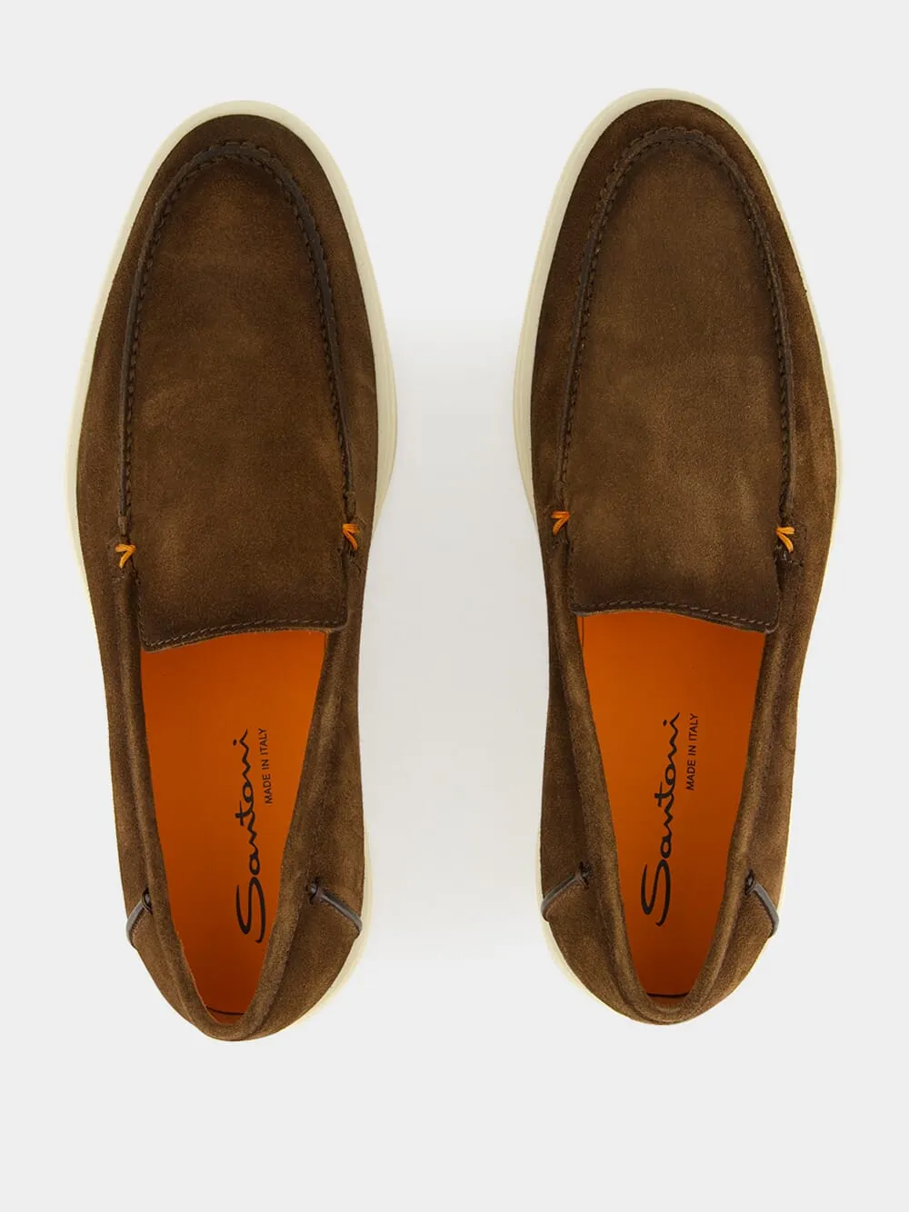 Brown Suede Loafers with Rubber Sole Martens Loafers