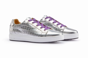 Buckingham | Silver Croc Stretchy Material