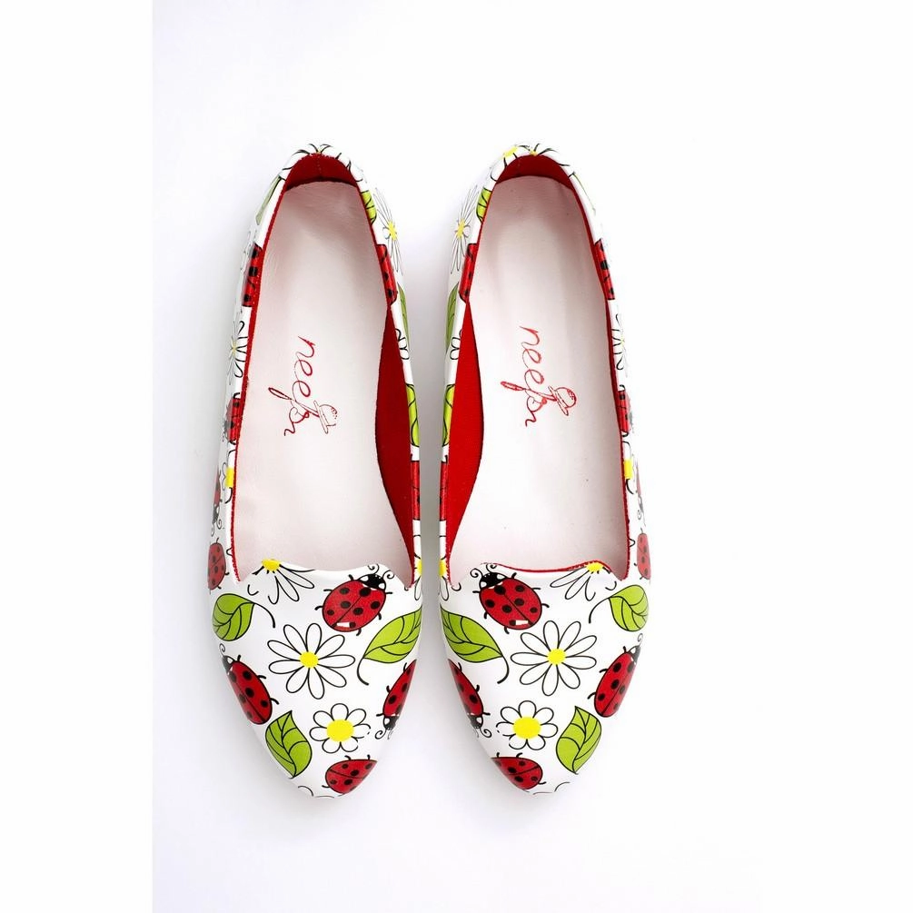 Clean White Bugs Life Ballerinas Shoes NBL224