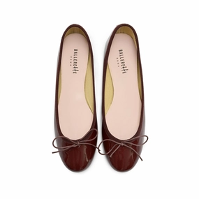 Burgundy patent leather ballet flats Dress Shoes Wedges