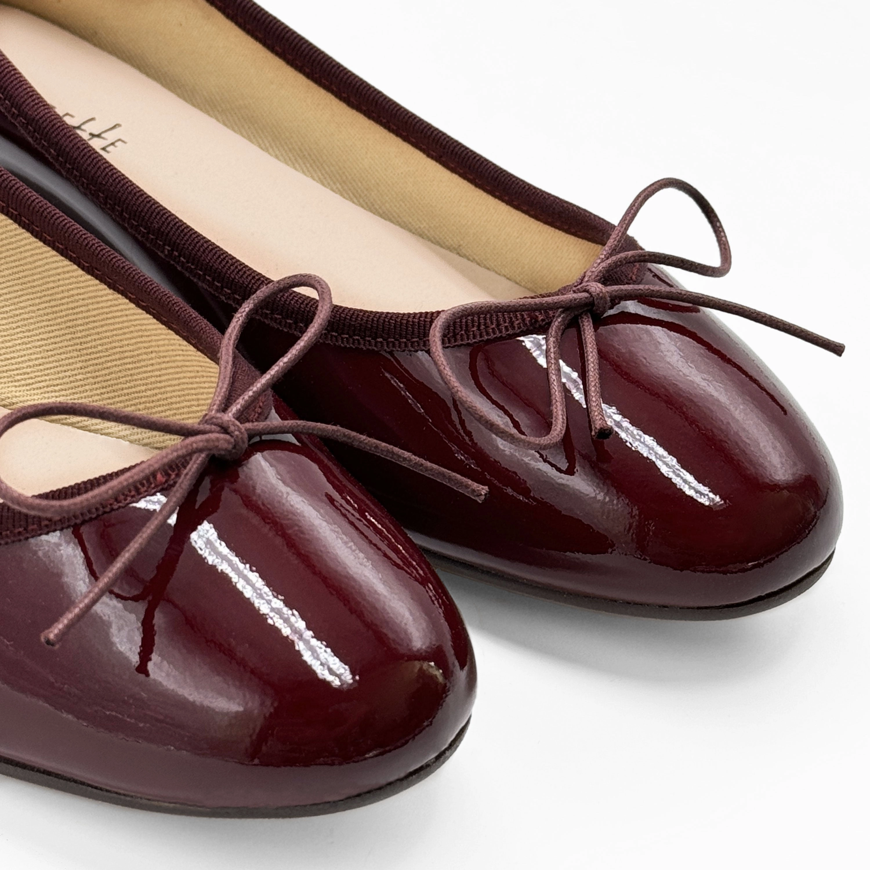 Burgundy patent leather ballet flats Dress Socks Shoes