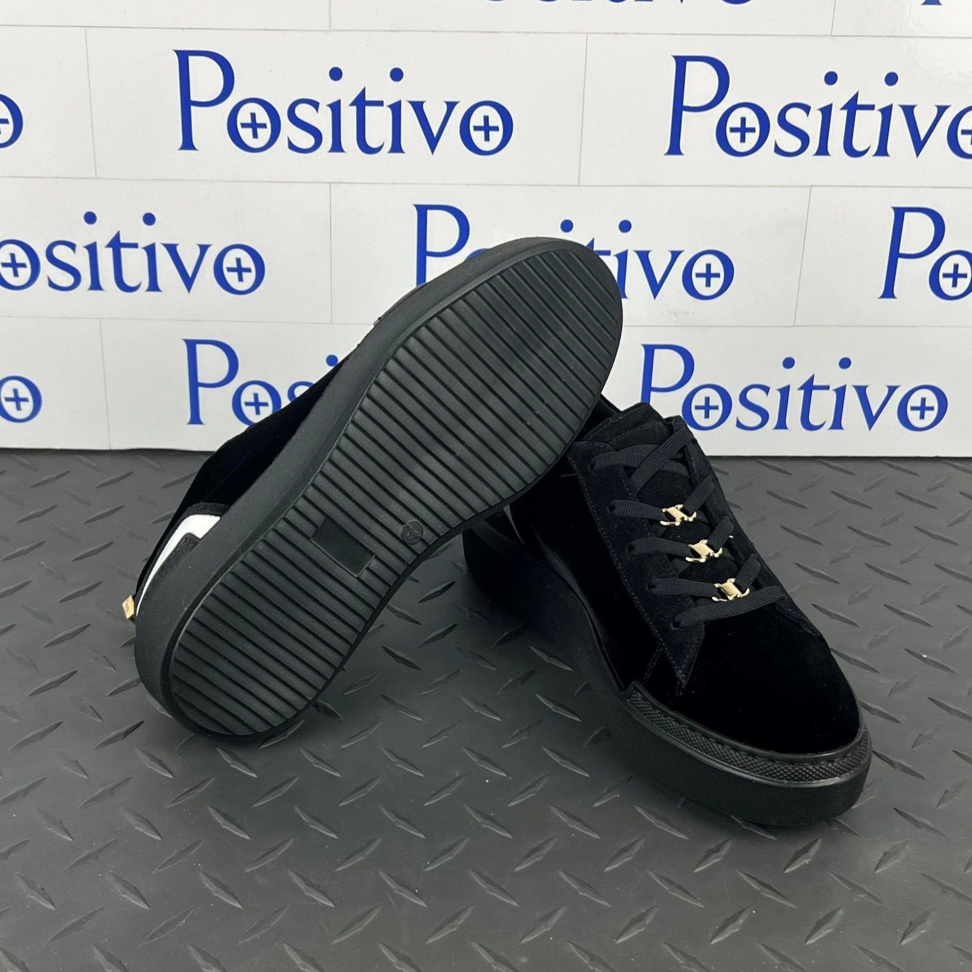 Famuji Sneakers Buscemi Womens Ninna Velvet Black Leather Sneakers