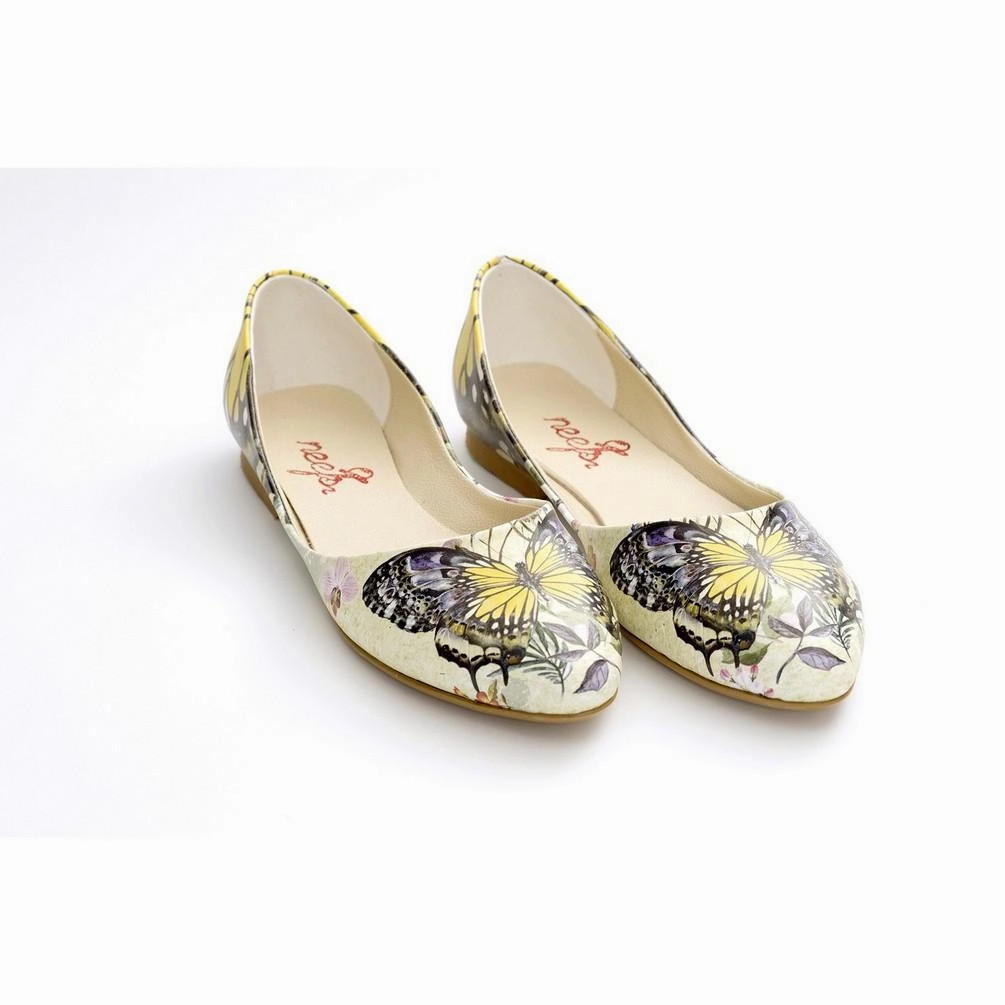 Butterfly Ballerinas Shoes NSS359 Cold Tone