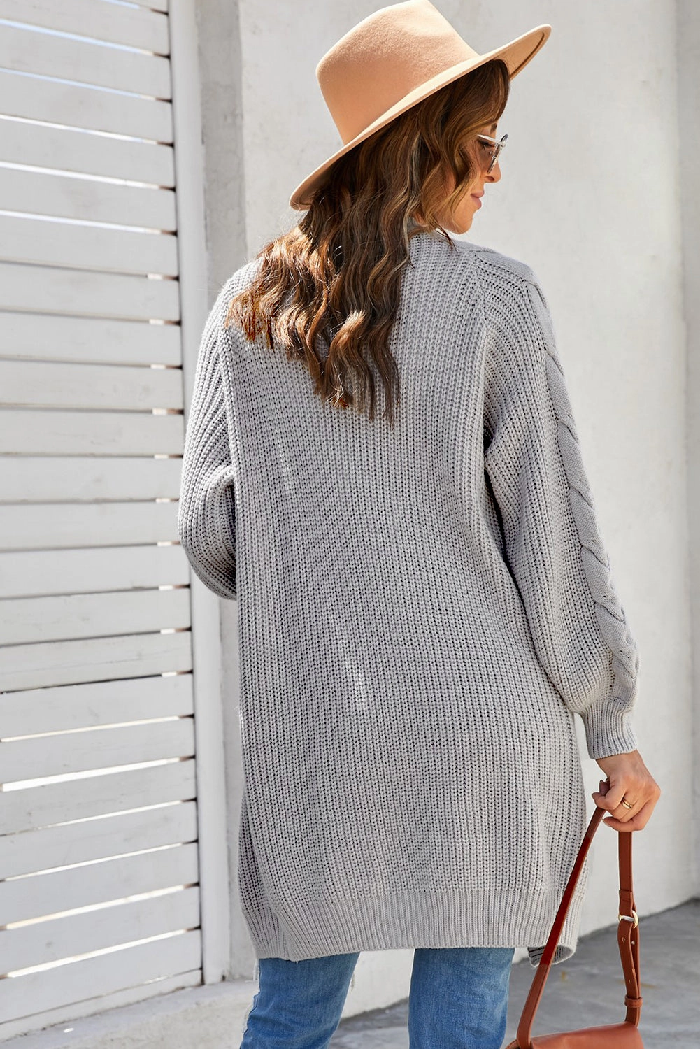 Cable Sleeve Long Cardigan Best Rubber Work Boots