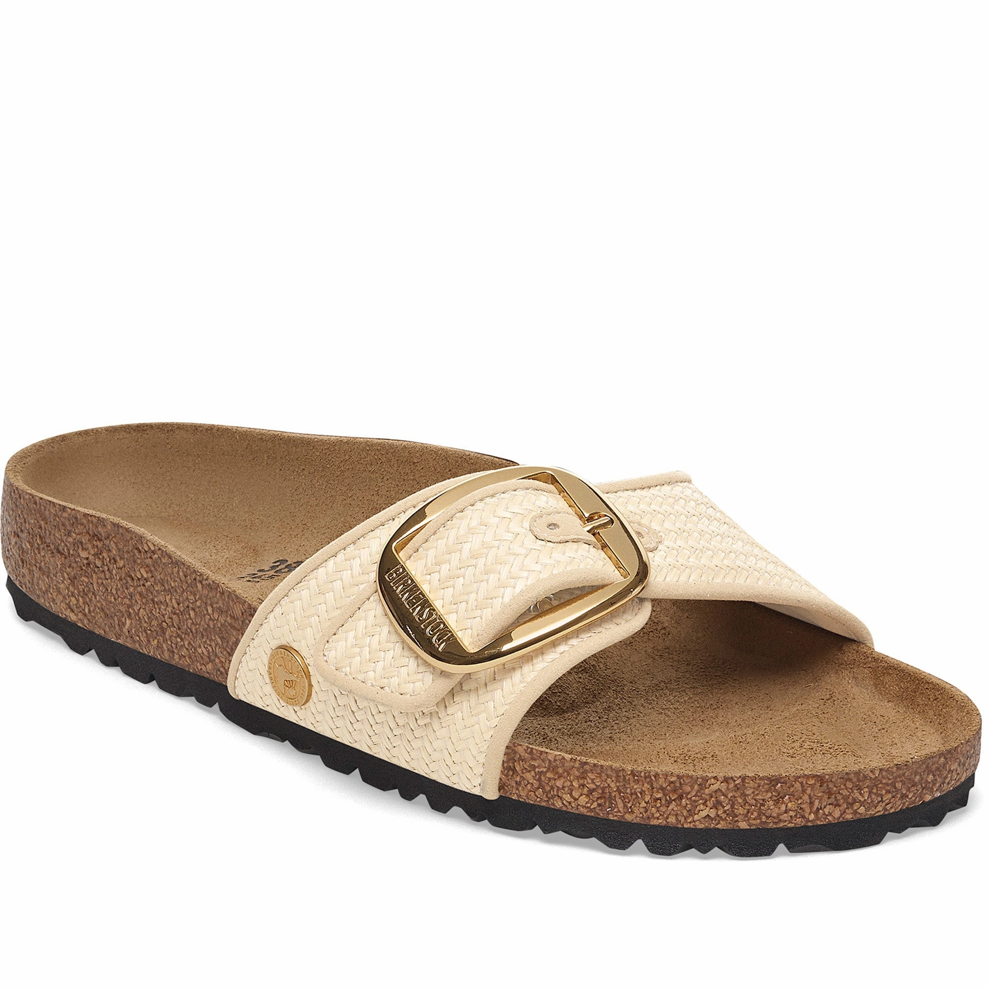 Madrid Big Buckle Raffia Narrow Stylish Outdoor Sandals