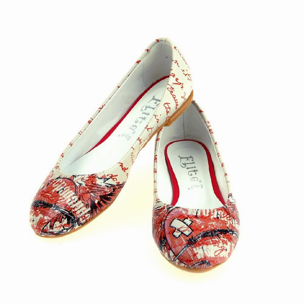 Wide fit Magic Mood Wounded Heart Ballerinas Shoes 1063