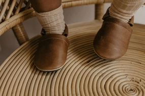 Caramel LOAFERS Leather Shoes Baby and Toddler High Heels For Homecoming