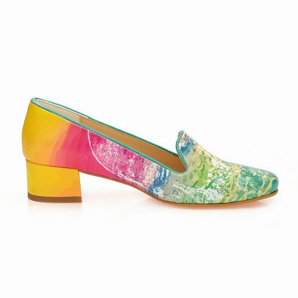 Career Heel Shoes WDB109 Leather Upper Mix Hue