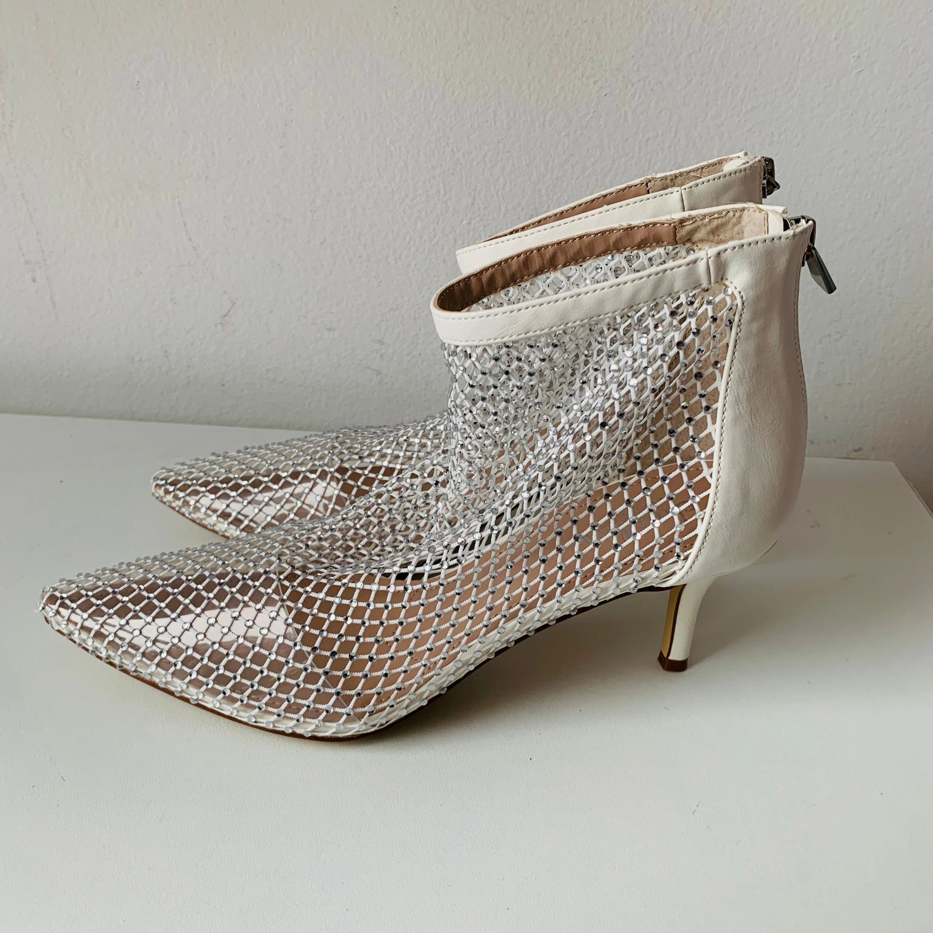 Adidas The Brand With The 3 Stripes Shoes Charles by Charles David Afterhours White Mesh Bootie Size 7 New